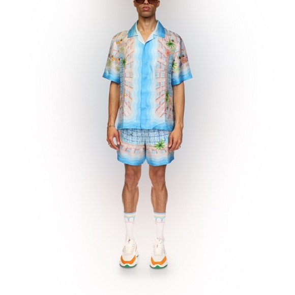 272 NWT Casablanca Le Plongeon Shirt Men Size Large Color Blue - Picture 9 of 10